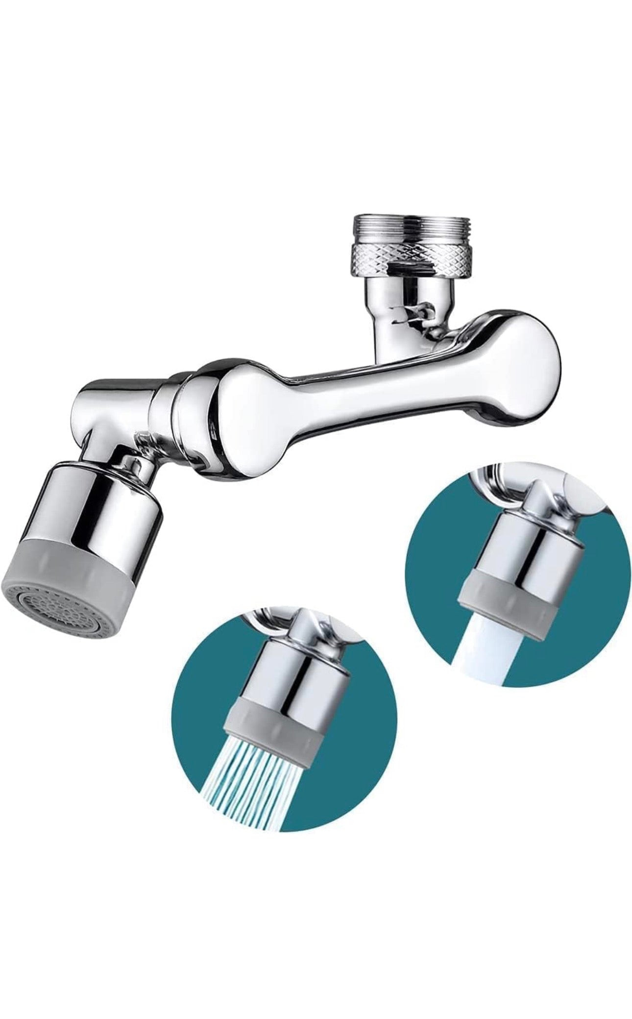 360° + 1080° Universal Rotating Faucet Extender | Splash-Free Tap Adapter for Kitchen & Bathroom