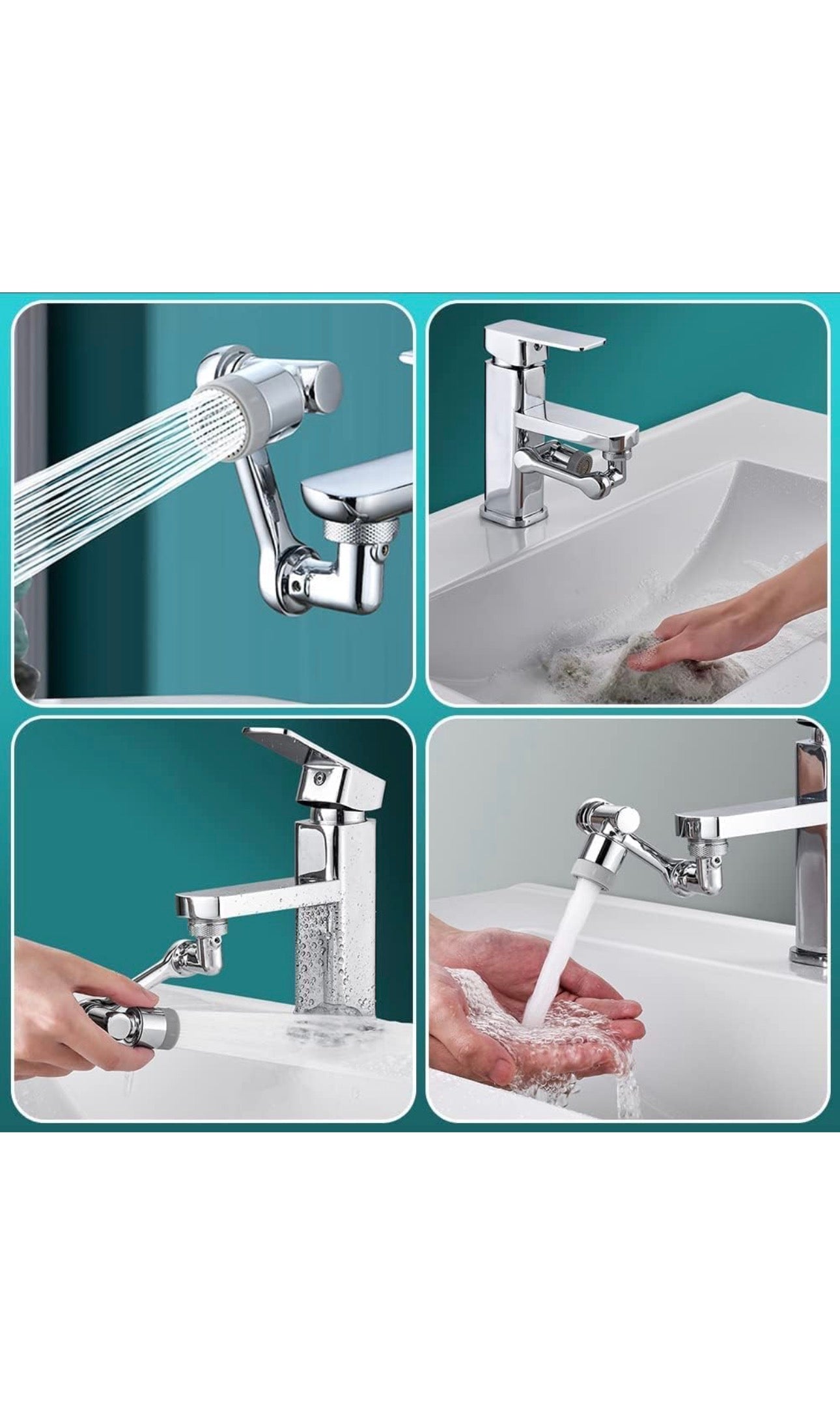 360° + 1080° Universal Rotating Faucet Extender | Splash-Free Tap Adapter for Kitchen & Bathroom